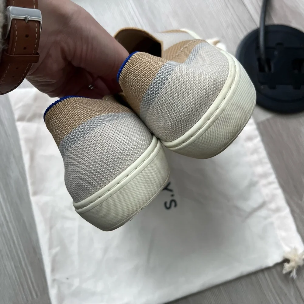 EUC 10.5 Rothy’s Birch Stripe Neutral Sneakers - Picture 7 of 7